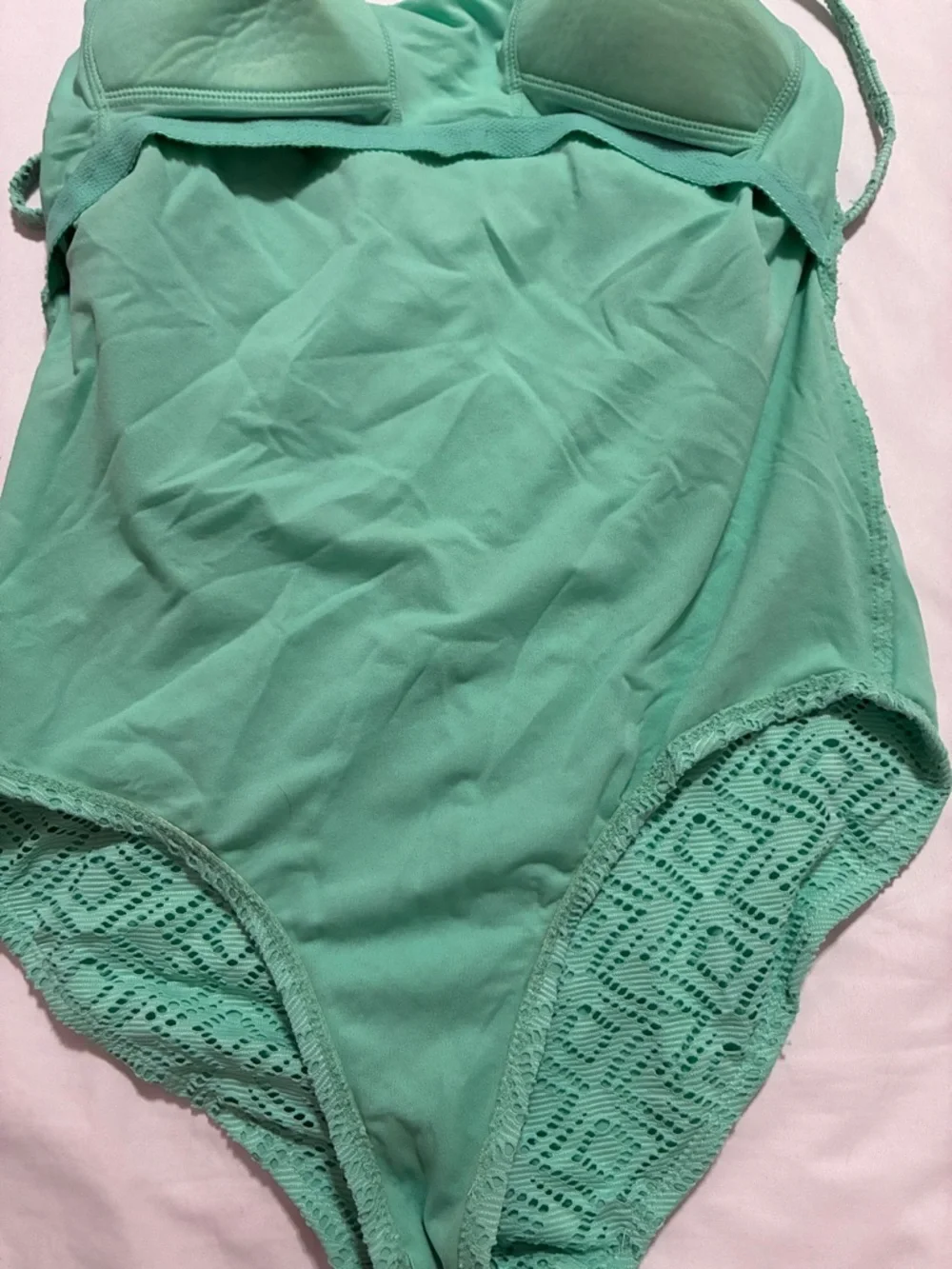 CATALINA one-piece Swim suit Large (12-14) Kelky Green adjustable straps